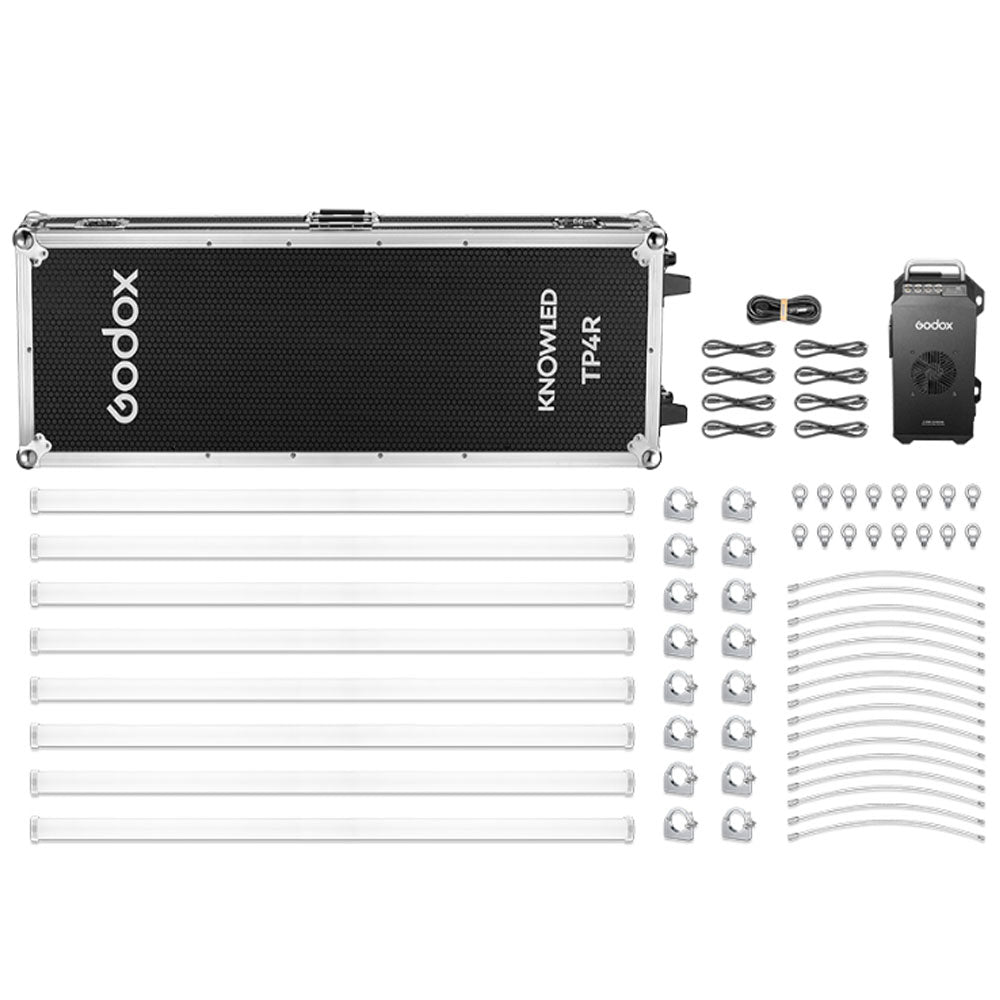 Godox KNOWLED TP4R 8-Light Pixel RGB Studio 122cm Tube Lights Kit Set and TP-P600KIT Power Box, Onboard, DMX, CRMX, RDM, Bluetooth, Wireless App Controls and 17 Special Effect Presets for Studio Light Production and Photography Videography