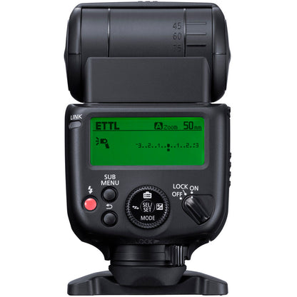 Canon Speedlite External Flash for EOS and PowerShot Digital Camera with Wireless Radio Trigger and Smartphone App Control, Guide Number 131' / 197' at ISO 100, Multifunction Shoe, LCD Screen Display Panel for Photography | EL-10 EL-5