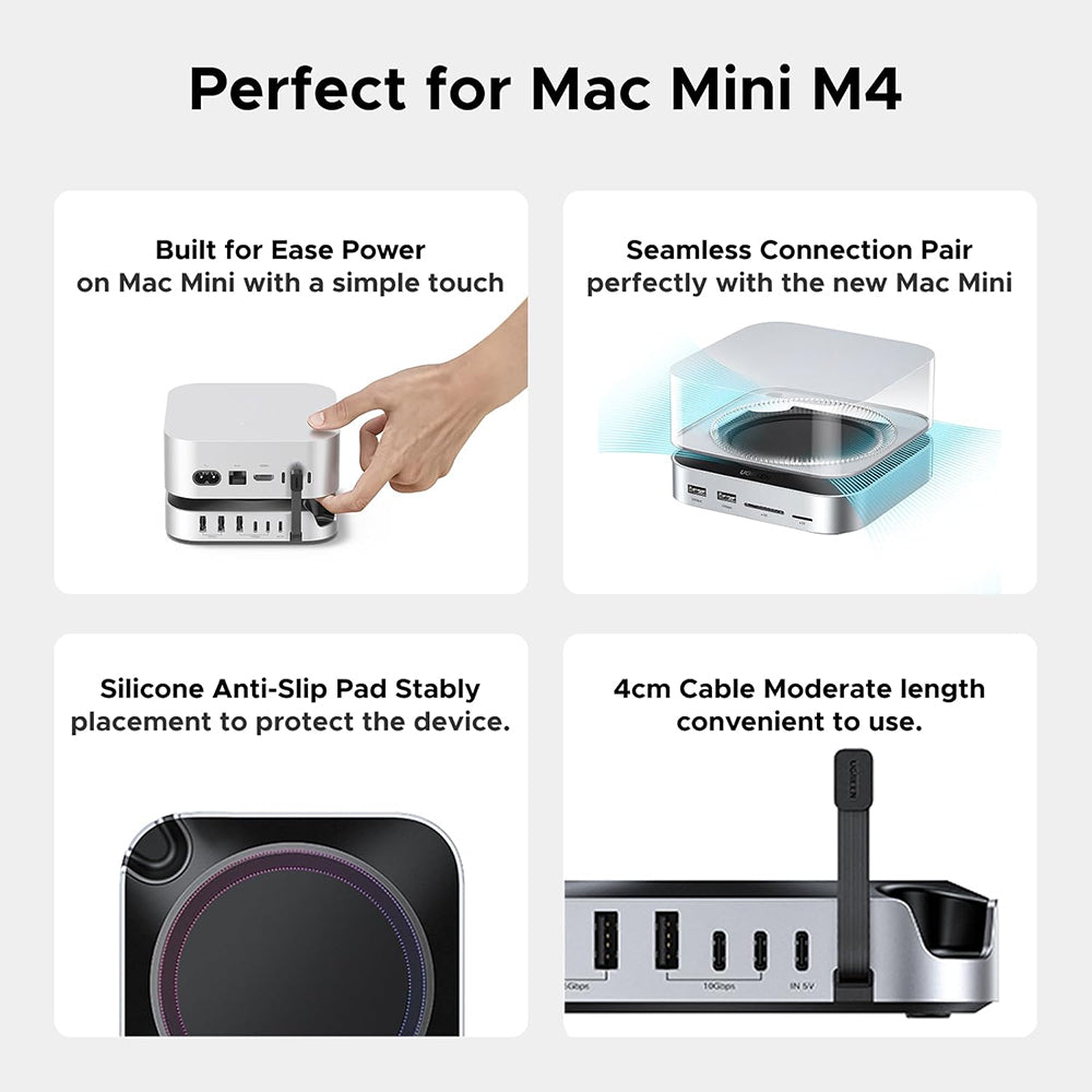 UGREEN Mac Mini M4 / M4 Pro USB Type-C Expansion Dock Station 11 in 1 Hub