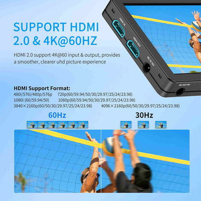 FEELWORLD T6 Camera Field Video Monitor 6" IPS with Aluminium Housing 4K HDMI Full HD, Aluminium Housing, 3D LUT, HDR, Waveform NP-F Battery Slot & Multiple Power Options