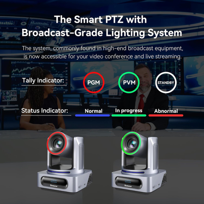 Tenveo TEVO-VX20M-4K-NDI 4K UHD PTZ Video Conference Camera w/ 20X Optical Zoom & AI Auto Tracking