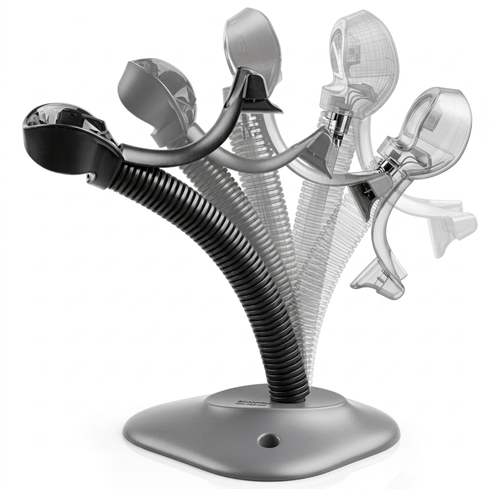 Inateck BCST-S Adjustable Barcode Scanner Stand, Shock-Resistant & Stable Clamp Design, Flexible Angle Holding Arm