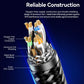 Vention Cat8 SFTP Cotton Braided Gaming Ethernet Patch Cable with 40Gbps High-Speed Transmission, 26AWG OFC Conductors, Shielded Twisted Pairs, and Nickle-Plated Connectors for Computer and Network Devices PC Laptop Console Router and more