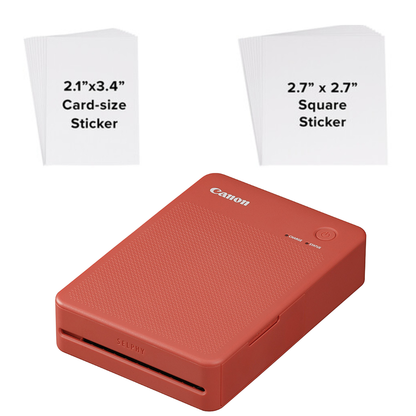 Canon SELPHY QX20 Portable Wi-Fi Photo Printer Starter Kit with XC-20L / XC-60L Ink & Sticker Photo Paper Set