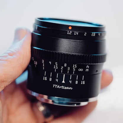 TTArtisan 50mm F/1.2 APS-C Format Sony E Mount Portrait Prime Lens Large Aperture Sonr Optical Design Full Metal Body, MF Manual Focus, 19.2" Focus Distance, Clicked Aperture Ring for Smooth Bokeh & Low Light Photography | Black, Silver