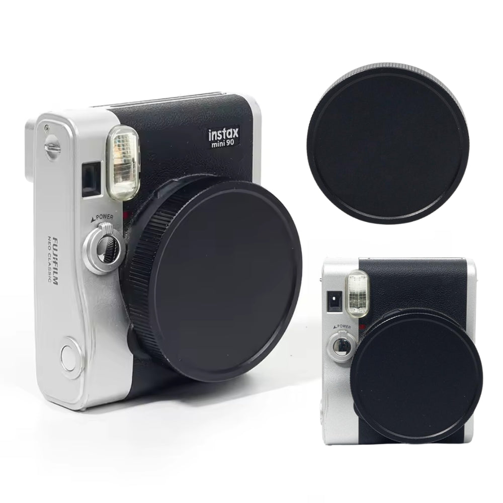 Pikxi Aluminum Protective Lens Cap for FUJIFILM Instax Mini 90 Instant Film Camera - Available in Black, Red, Silver, and Rose Gold Colors