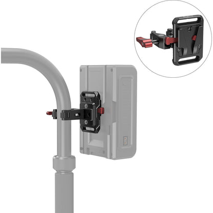 SmallRig Mini Lightweight V-Lock Battery Plate with Claw-Shaped Clamp with Thumbscrew, 1/4"-20 & M4 Mounting Threads and Durable Aluminum Construction for V-Mount Camera Batteries 2989