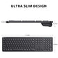 iClever GKA38B 110 Keys 2.4Ghz Wireless Keyboard with Scissor Type Switches, 280mAh Rechargeable, Max 33ft Connection, Ultra Thin Stainless Steel for Windows Mac Desktop PC Computer