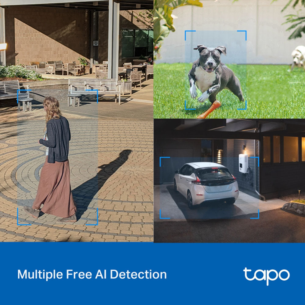 TP-Link Tapo 520WS 2K QHD Smart AI WIFI CCTV Camera with 360° Pan / 130° Tilt, Starlight Color Night Vision, IP66 Weatherproof, Sound and Light Alarm, Motion Tracking and MicroSD Slot for Home Security