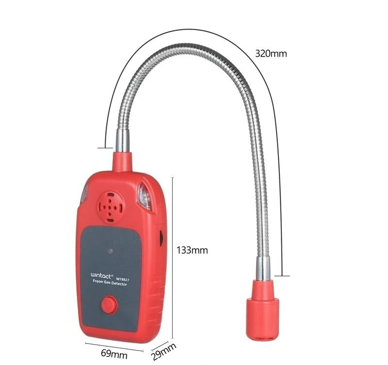 Wintact WT8827 Freon Gas Detector with Built-In Alarm Lights and Buzzer, Bendable 30cm Extended Gooseneck