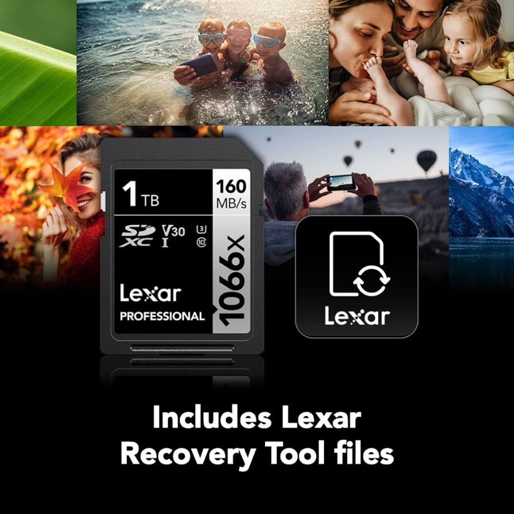 Lexar Professional 1TB 512GB Silver Series 1066x SDXC UHS-I V30 U3 Class 10 Memory Card with 4K UHD Video Recording, Max 160MB/s Read Speed for Videography and Photography