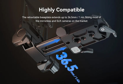 SmallRig Compact V-Mount Battery Mounting Plate System with Arca-Swiss QR Quick Release Plate, 90 Degree Rotating Plate and 15mm Rods with Chest Support for SmallRig VB50 / VB99, Sony Alpha, Canon EOS and Panasonic Lumix Series DSLR / Mirrorless Camera
