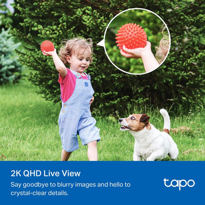 TP-Link Tapo C425 Solar Powered 2K QHD 4MP Smart AI CCTV Camera Kit with 10000mAh Battery, Color Night Vision, IP66 Weatherproof, 512GB MicroSD Slot for Home Security