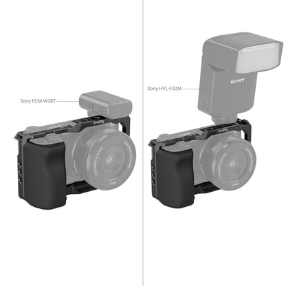 SmallRig Formfitting Camera Cage with Handgrip for Sony ZV-E10 Digital Camera with Arca-Type QR Quick Release Base, 1/4"-20 & 3/8"-16 Accessory Threads and Screw, Cold Shoe Mounts, Strap Slots and Rubber Padding 3538B