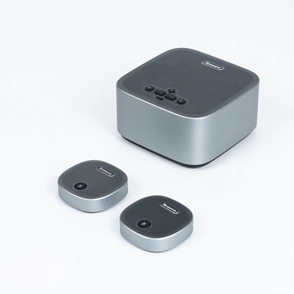 Tenveo M6B Conference Bluetooth Speakerphone with Built-in Omnidirectional Microphone and Dual Expansion Mics for Video Live Streaming, Broadcast, Gaming, Conferencing & Meeting