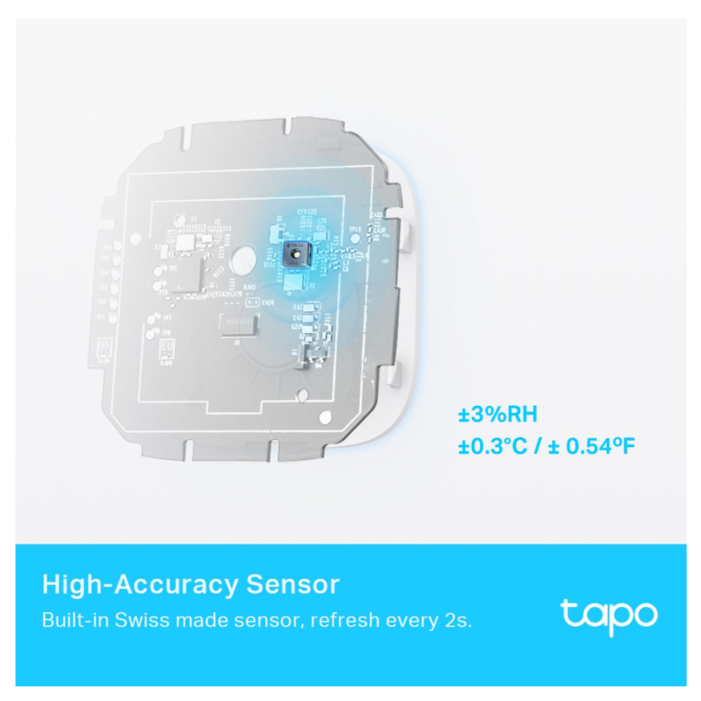 TP-Link TAPO T315 High Accuracy SMART Temperature and Humidity Sensor Monitor with LCD Display, Mobile App Controls and App Notification Alerts