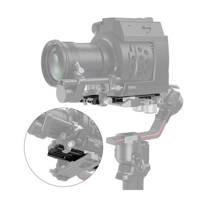 SmallRig Extended Quick Release Plate with Durable Aluminum Construction, 3/8"-16 & 1/4"-20 Camera Screws, Rubber Pads and Measurement Scale for DJI RS2 / Ronin-S Gimbals 3031B