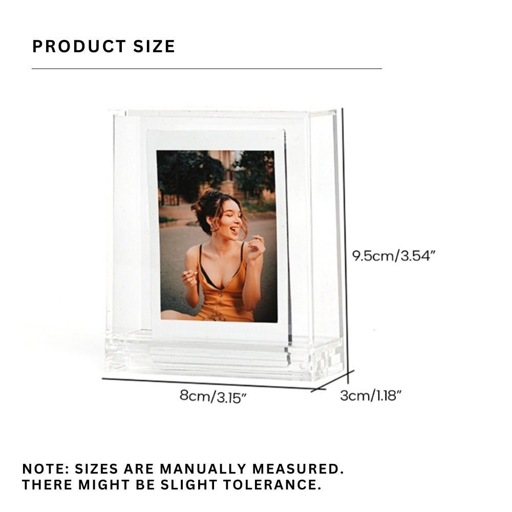 Pikxi Clear Acrylic Photo Frame for Instax Mini and Square Film with Transparent Case Cover