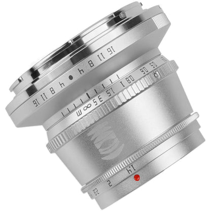 TTArtisan 35mm F/1.4 APS-C Format Leica L Mount Prime Lens Large Aperture Sonnar Optical Design Full Metal Body, MF Manual Focus, 11" Focus Distance, Clicked Aperture Ring for Smooth Bokeh & Low Light Photography | Black, Silver