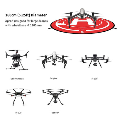 PGYTECH 160cm Weighted Foldable Drone Landing Pad for DJI Enterprise Series and Other Large Drones - Made with Waterproof 600D Thickened Nylon | P-GM-166