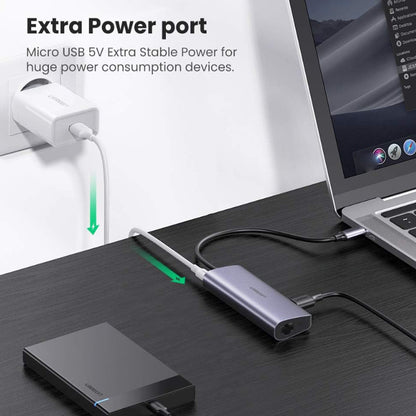 UGREEN 4-Port USB 3.0 Type C Ethernet Adapter Hub for MacBook, iMac, PC, Desktop Computer, Laptop, Phone, Tablet, etc. - Supports Windows, MacOS, Linux, Chrome OS, Android | 60718