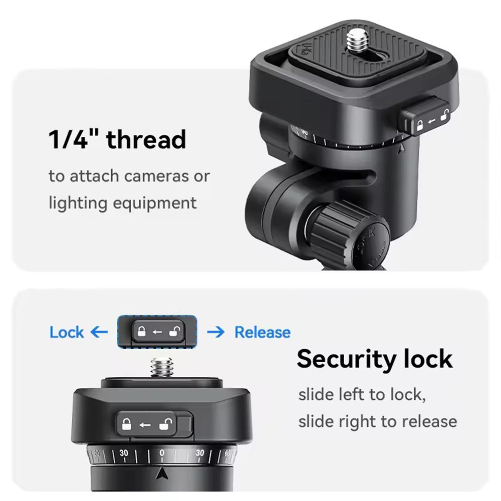 Ulanzi TH02 Uka Inverted Ball Head Quick Release Camera Mount for Light Stands