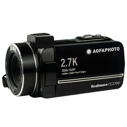 AGFAPHOTO Realimove (CC2700) 24MP Digital Video Camcorder Camera Recorder with 18x Optical Zoom, 2.7K Video Capture, 3" IPS Touch Screen Panel Display, Max 256GB Memory Storage Support for Photography Videography