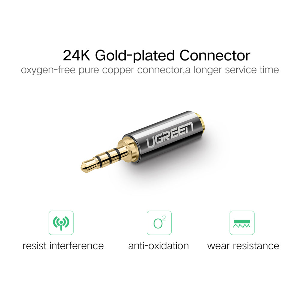 UGREEN 3.5mm Female to 2.5mm Male Hi-Fi Audio Adapter with 24k Gold Plated Plug for Headphones, Earphones and Speakers | 20501