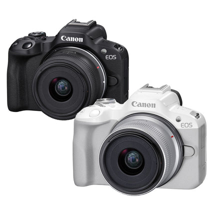 Canon EOS R50 Mirrorless Camera with RF-S 18-45mm f/4.5-6.3 IS STM Lens Kit, 24.2MP APS-C CMOS Sensor DIGIC X Processor, 4K UHD Video, Wi-Fi & Bluetooth, Digital Teleconverter, Touch Screen LCD Display, Vlogging & Live Streaming Ready