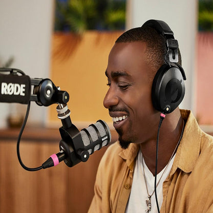 RODE NTH-100M Studio Over the Ear Headset with NTH-Mic Omnidirectiol Microphone with Circumaural 40mm Dymic Driver, FitLock System, Modular with Comfortable Cushions for Mixing, Video, Recording and Podcasting