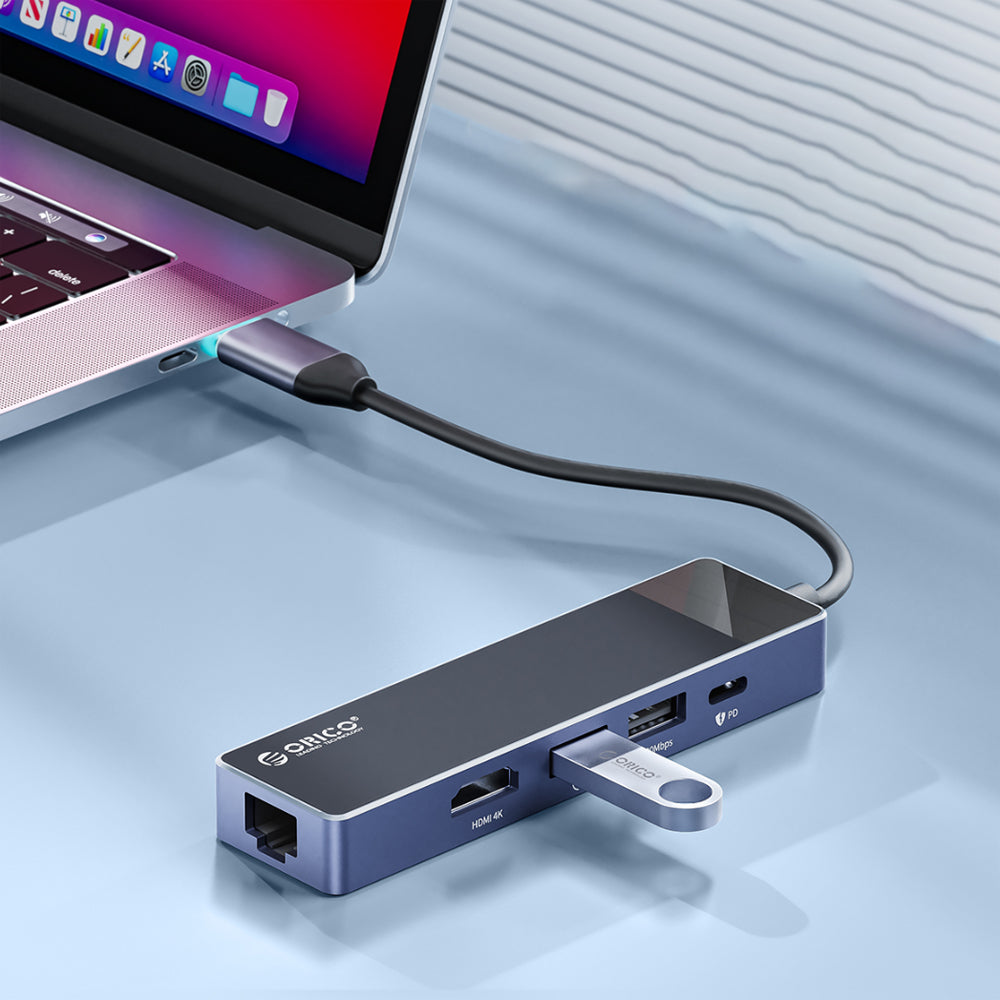ORICO Type C 10 in 1 Multifunctional Docking Station with USB 3.0 5Gbps USB 2.0 480Mbps Transmission Rate PD 4K HDMI USB A 3.0 USB 3.0 USB A 2.0 RJ45 SD TF 1000Mbps Network Rate for Windows Mac OS Android - Black