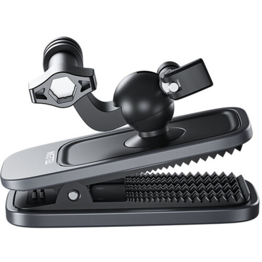 TELESIN Backpack Clip Mount for Action Cameras with 360° Ball Head and Mounting Buckle
