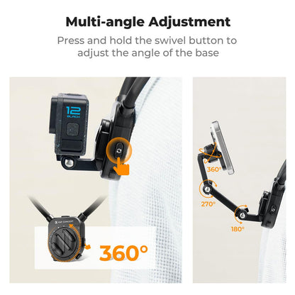 K&F Concept Magnetic Chest Mount / Neck Bracket with 360° / 180° Rotation for Smartphones and GoPro DJI Insta360 Action Cameras - POV Point of View Recording, Hands-Free Vlogging, Video Content Creation | KF31-116 SKU-2288