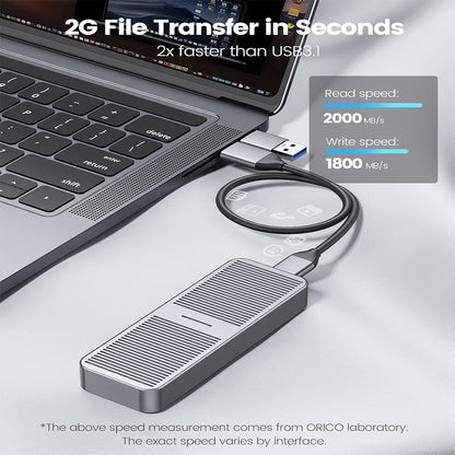 [CLEARANCE] ORICO M.2 NVME SSD Solid State Drive Enclosure with USB 3.2 Gen2 x2 Type-C Interface, 20Gbps Transfer Rate, 4TB Max Capacity with UASP TRIM Function for Smartphone PC Desktop Laptop | M223C3-G4