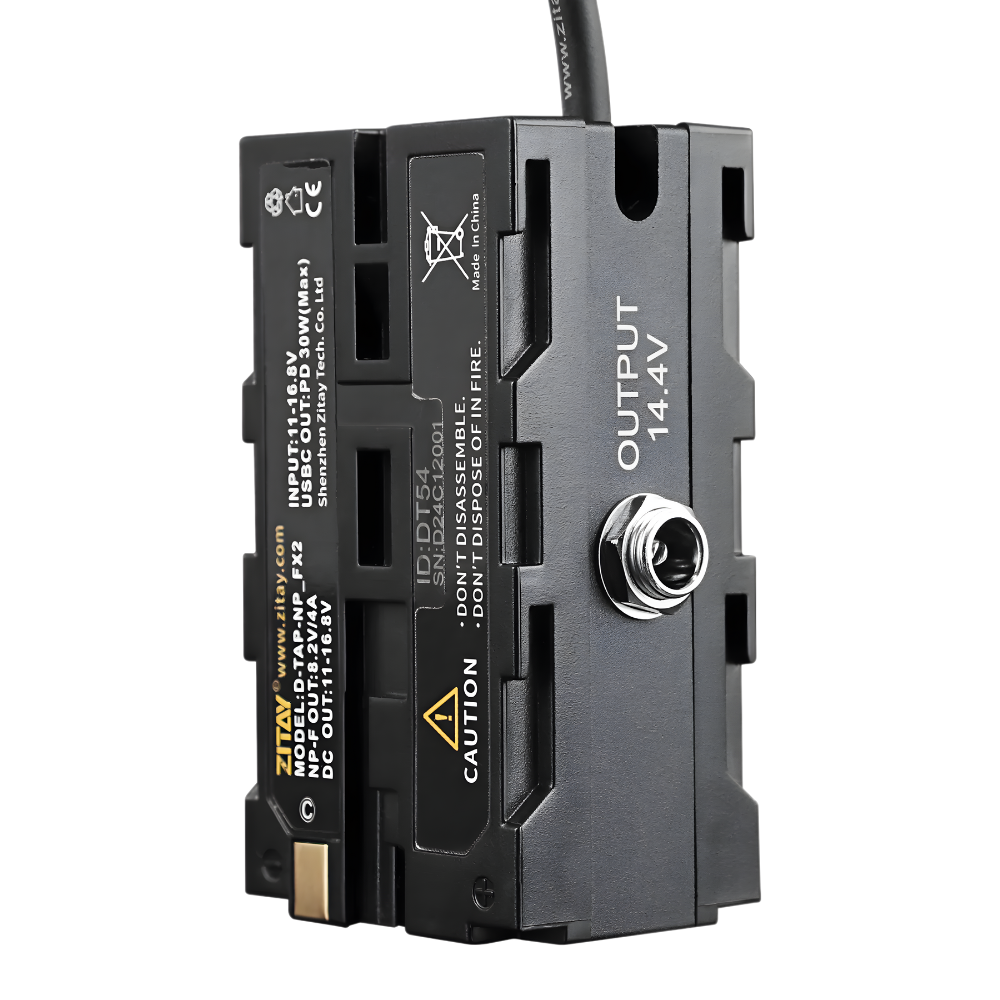 ZITAY D-Tap to Dual-Sided NP-F550 Dummy Battery Adapter for Sony NP-F/L-Series Batteries