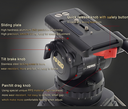 Teris TS100 Professional Fluid Head Tripod System