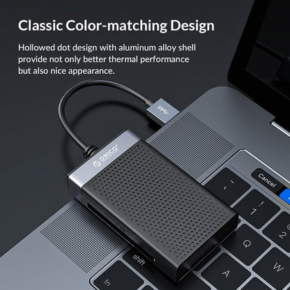 [CLEARANCE] ORICO CL4T-A3 4-in-1 USB 3.0 Aluminum Alloy + ABS Card Reader 5Gbps Transmission Speed with High Efficiency 2T Data Large Capacity TF (Micro SD), CF, SD, and MS for Windows, Mac OS, and Linux - Black