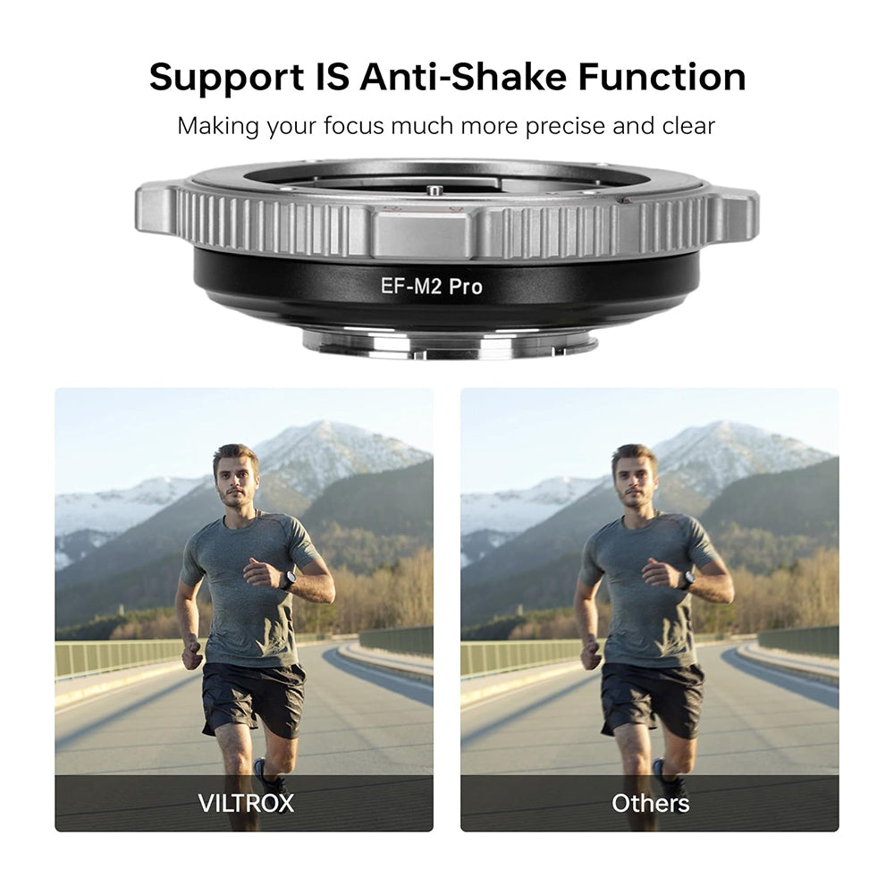 Viltrox EF-M2 Pro Lens Mount Adapter for Canon EOS EF / EF-S Series Lenses to Panasonic Olympus M43 MFT Digital Cameras with AF Autofocus 0.71x Focal Reducer Booster, Rotary Lock, USB Type-C Port, EXIF Signal Transmission & IS Anti Shake Function