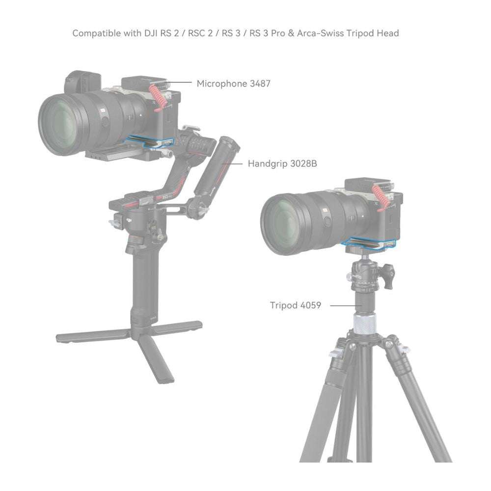 SmallRig Arca-Type Baseplate for Sony a7C II & a7CR Cameras - Hinged Door at Battery Compartment, Multiple Mounting Options, Unobstructed Access to Ports & Tilt Screen, Lightweight & Compact Design | 4439 4438