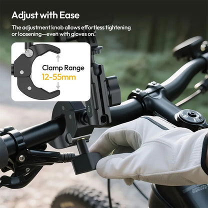 Ulanzi R105 Bicycle Rail Mount Y-Shaped Super Clamp with 360 Degree Dual Ball Head, 1/4" Screw & Action Camera Adapter for GoPro, Insta360, DSLR, Bike Handlebar | C057