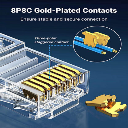 UGREEN 10pcs 50pcs Cat6 Unshielded RJ45 Head Modular Network Connector Plug for Ethernet Cable with Gold Plated Pure Copper Pin | 50961 50962