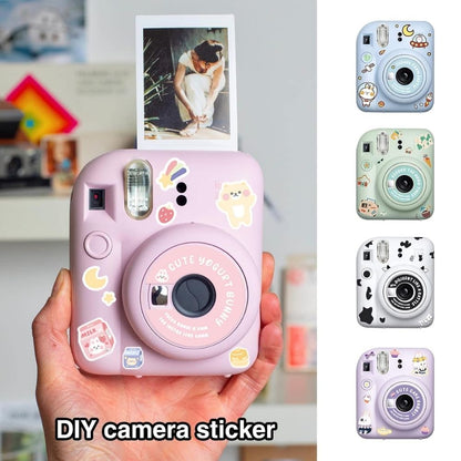Pikxi Cartoon Body Patch Sticker Set for Instax mini 12 Film Camera - Available in Milk Cow, Blossom Pink, Pastel Blue, Mint Green, and Lilac Purple