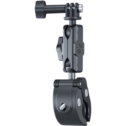 TELESIN Bike & Motorcycle Crab Claw Style Clamp Pipe Mount with Dual 360° Ball Head Swivel Joint, Anti Slip Rubber Grip and Adjustable Angle Lock for Action Cameras