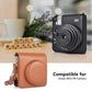 Pikxi Protective Leather Style Case for FUJIFILM Instax Mini 99 Instant Film Camera with Body Strap - Available in Brown and Black