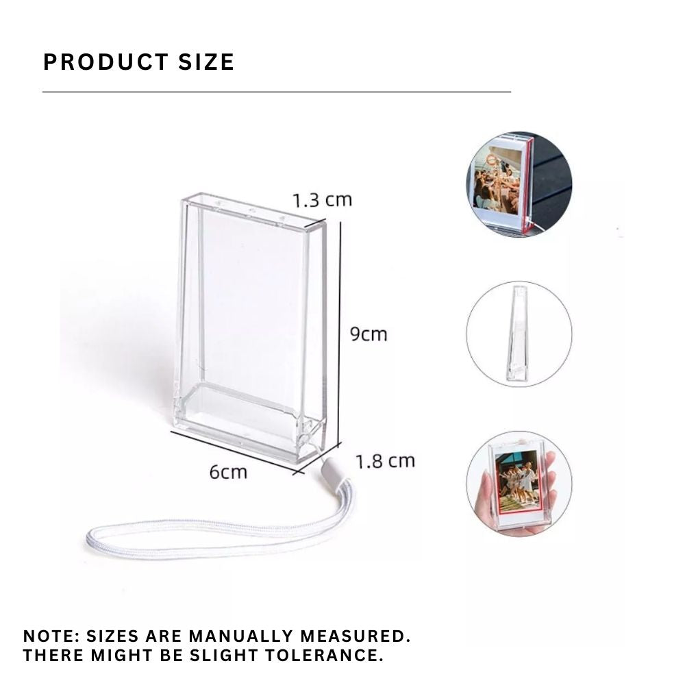 Pikxi Ice Cream Cute Transparent and Clear Glitter Photo Mini Storage Box with 10 Sheets Capacity for Fujifilm Instax Mini Film