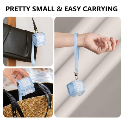 [CLEARANCE] Pikxi Plaid Style PU Leather Protective Case with Wrist Strap for Fujifilm Instax Pal - White