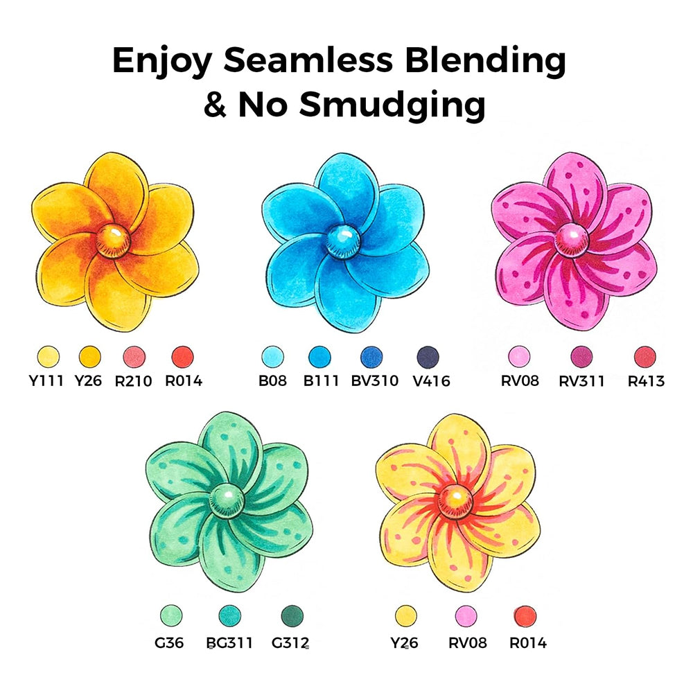 Ohuhu Honolulu Series Alcohol-Based 216 + 1 Vibrant Colors with Colorless Blender