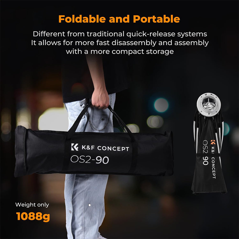 K&F Concept 65/90cm Quick Release Octagon Softbox, Bowens Mount, Dual Diffusers | OS2-65/OS2-90