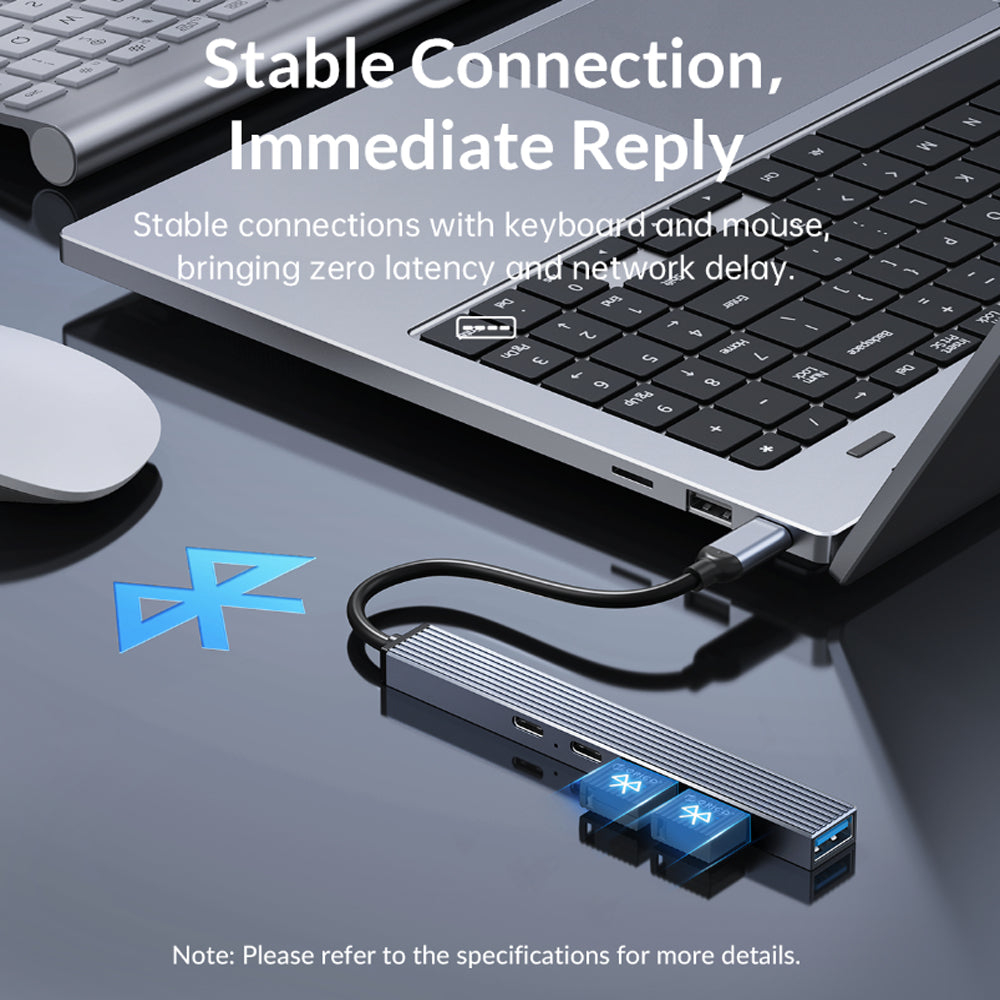 [CLEARANCE] ORICO 5-Port USB-C Hub with PD 60W, USB-A 2.0, and USB-A 3.0 for Windows Mac OS Linux PC Computer Desktop Laptop | BHC2-5P