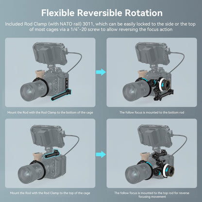 SmallRig Lightweight and Adjustable Mini Follow Focus 3010C